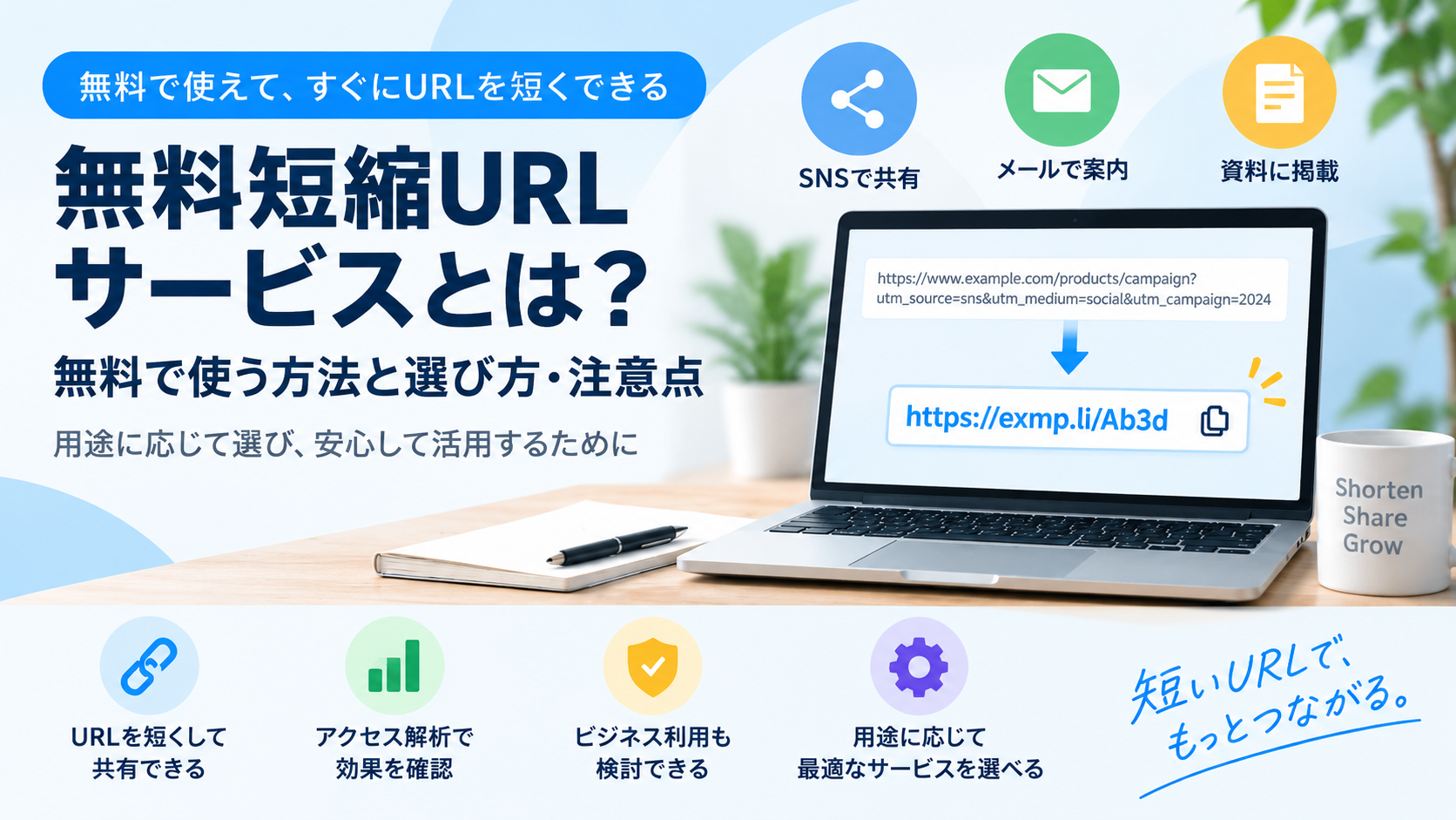 無料短縮URLサービスの使い方と選び方・注意点